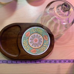 Mid century HiMark charcuterie with glass dome